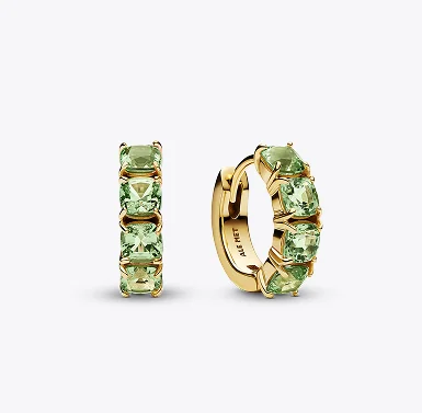 Green Hoop Earrings