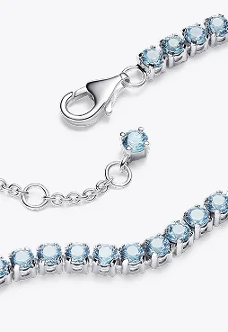 Sparkling Light Blue Tennis Bracelet