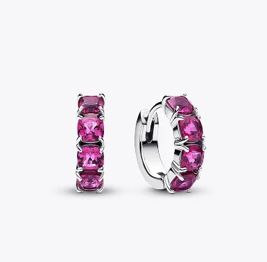 Pink Hoop Earrings