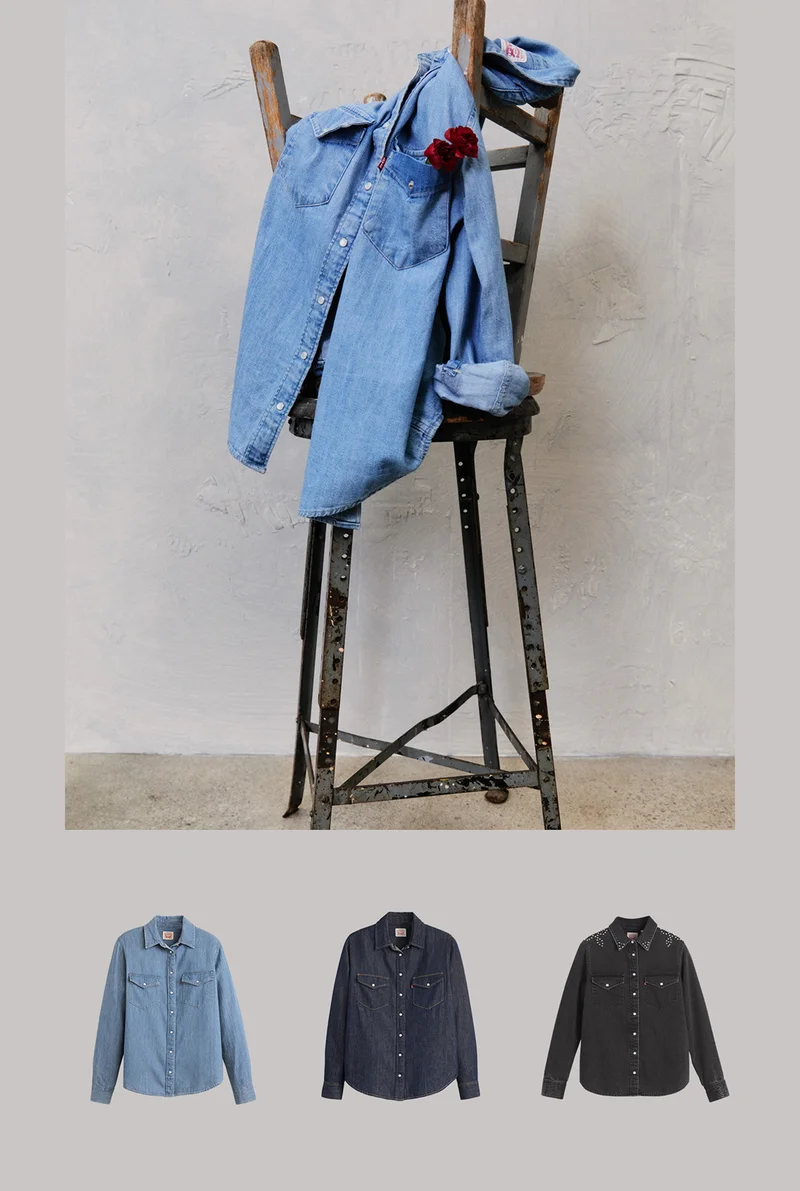 Western shirt hanging on a chair