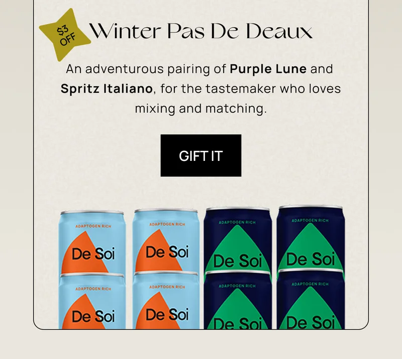 $3 off | Winter Pas de Deaux | An adventurous pairing of Purple Lune and  Spritz Italiano, for the tastemaker who loves mixing and matching. | gift it