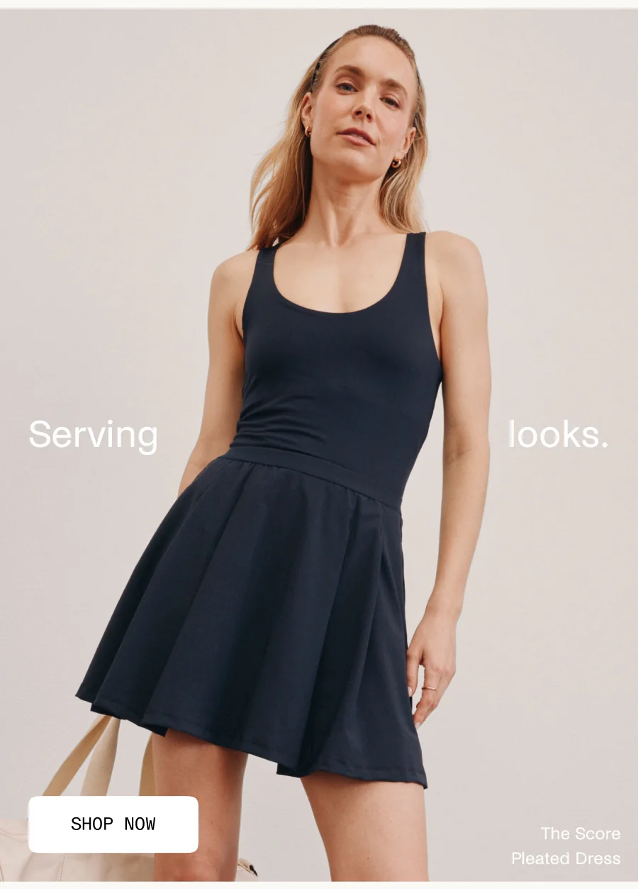 Score Pleated Dress in Nocturnal Navy