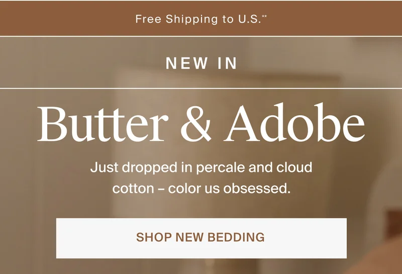 Just dropped in percale and cloud cotton. Shop new bedding
