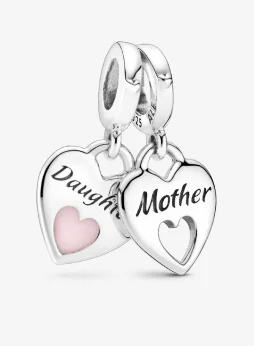 Double Heart Split Dangle Charm