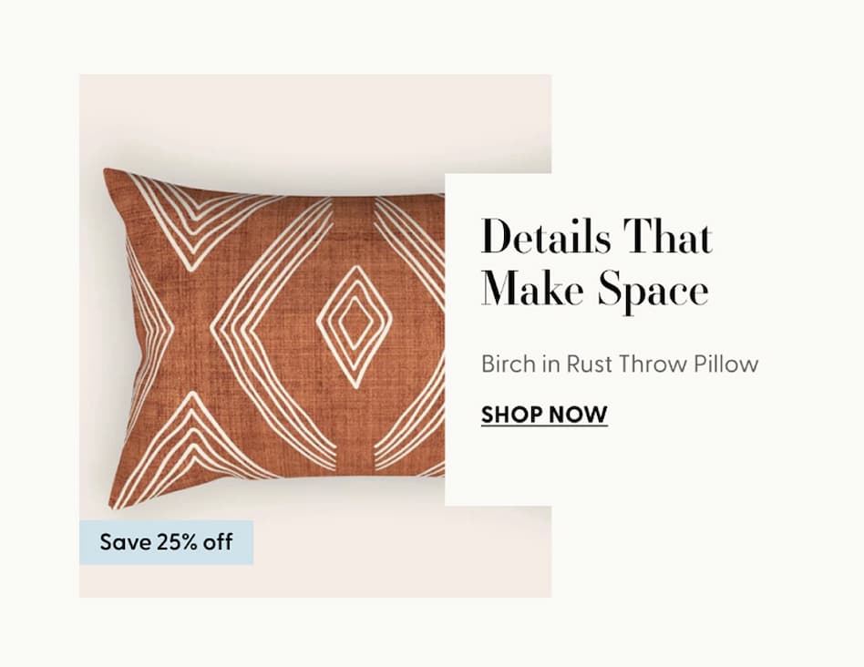 Birch in Rust Throw Pillow