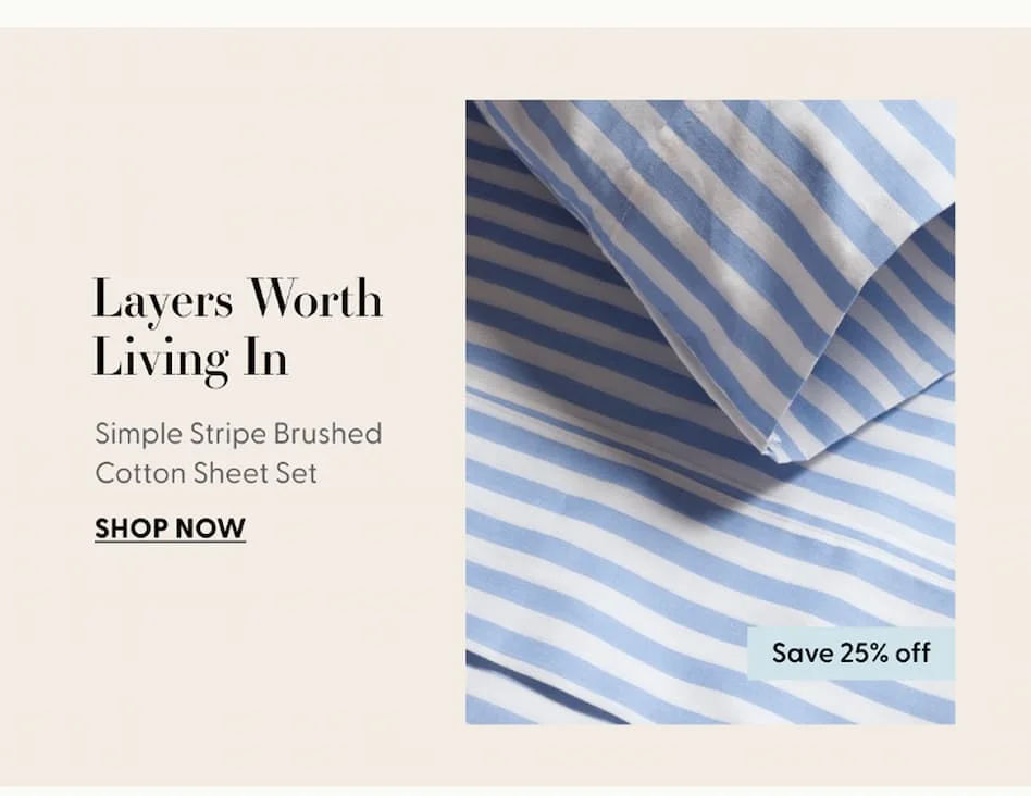 Simple Stripe Brushed Cotton Sheet Set