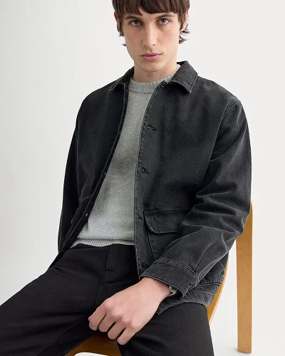 Image | Denim Shacket | Washed Black