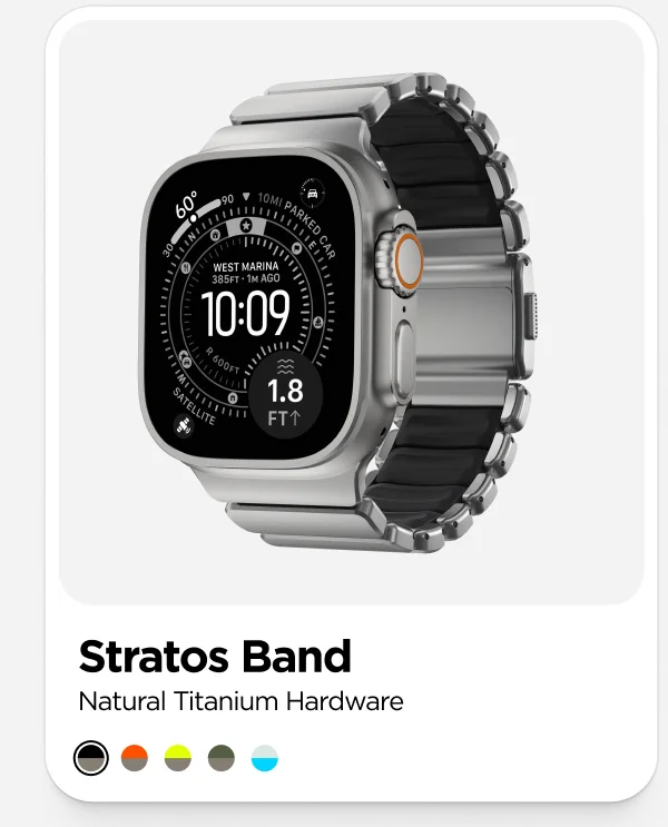 Stratos Band | Natural Titanium | Black FKM