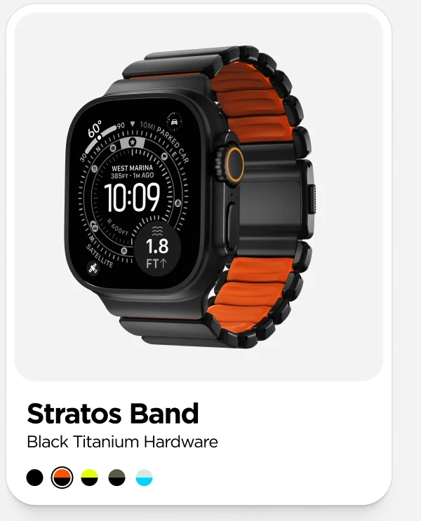 Stratos Band | Black Titanium | Ultra Orange FKM