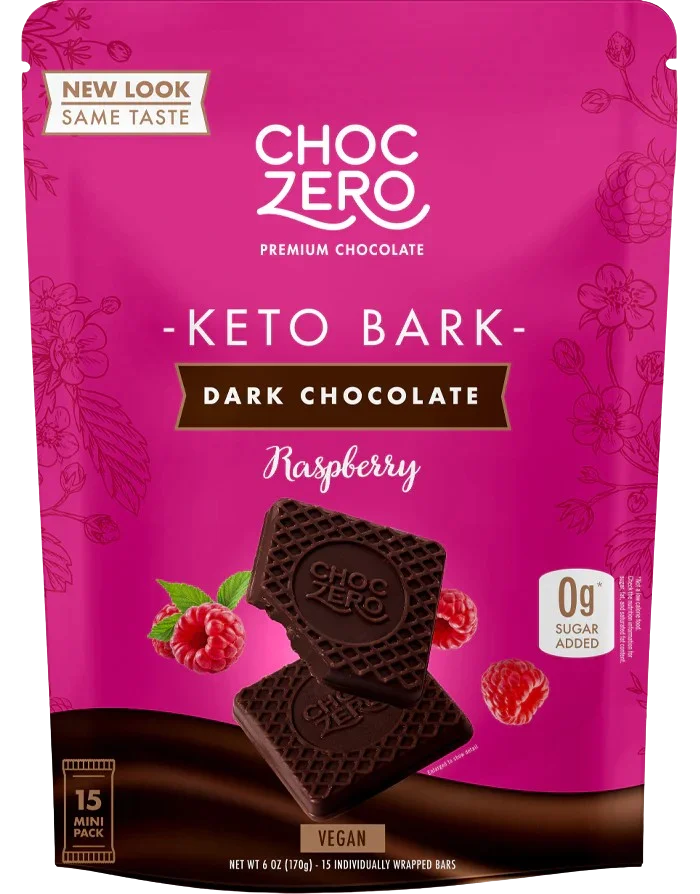 Image of ChocZero Dark Chocolate Raspberry Keto Bark