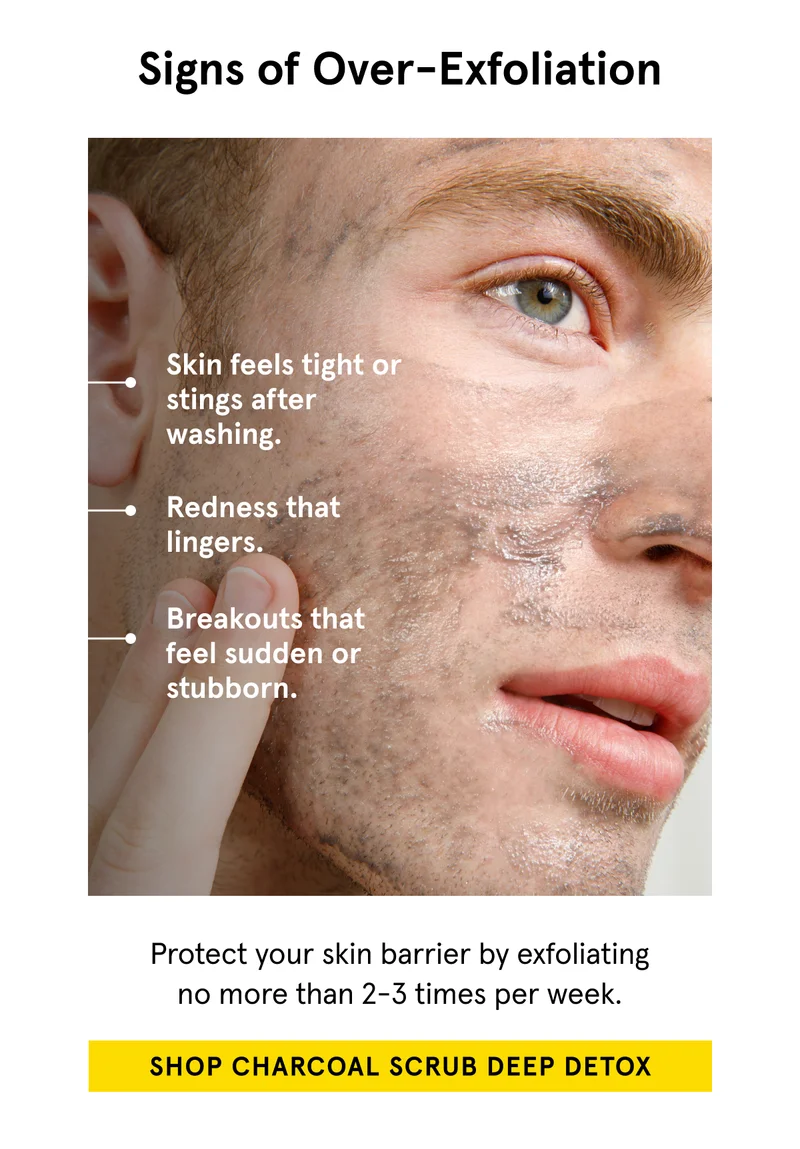 Exfoliate no more than 2-3 times a week.
