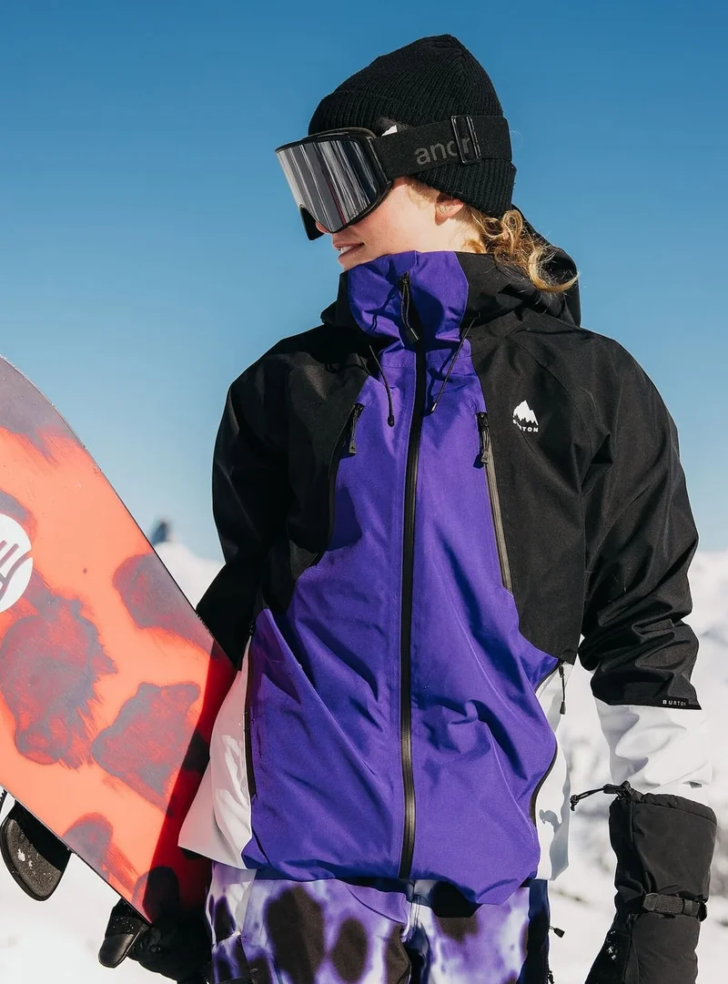Women's Burton Reserve GORE-TEX 2L Jacket in Prism Violet / True Black / Gray Cloud