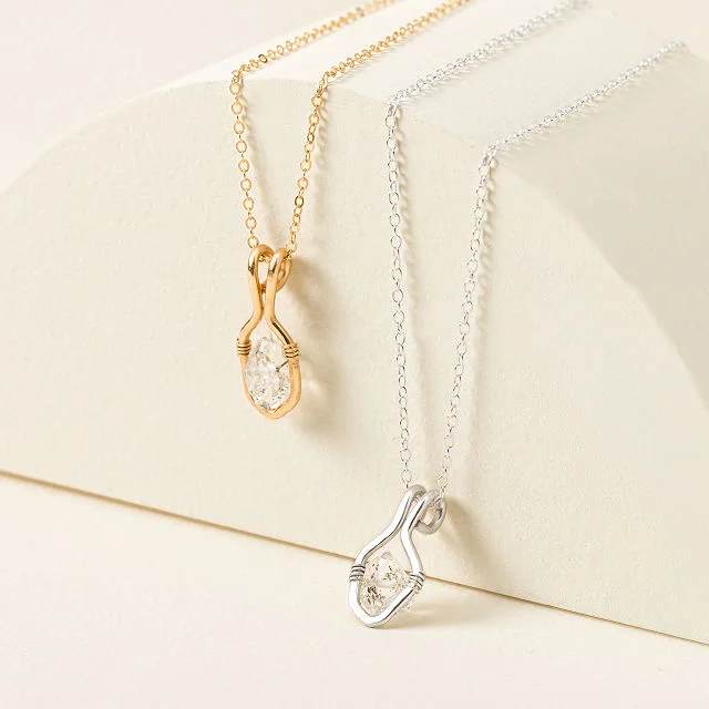 Floating Herkimer Diamond Necklace