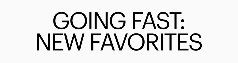 GOING FAST: NEW FAVORITES