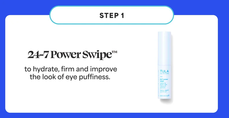 24-7 Power Swipe™  to hydrate, firm and improve the look of eye puffiness.