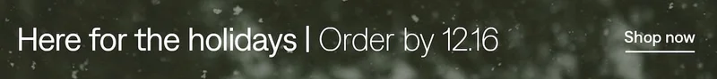 Get your gifts by 12.25 - order by 12.16. Shop now