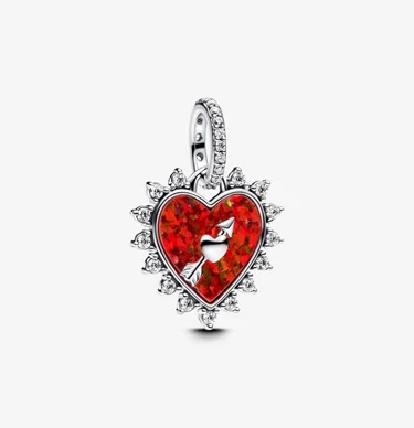 Spinnable Arrow Heart Dangle Charm
