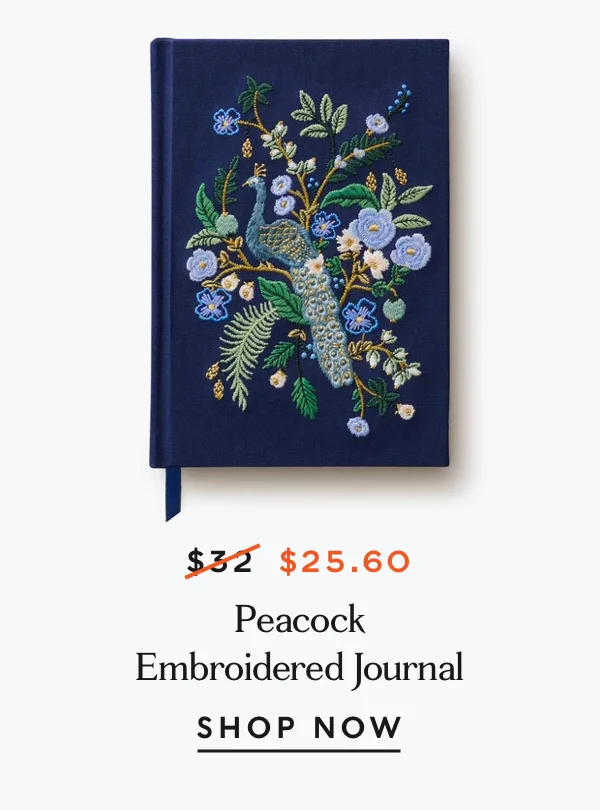 Peacock Embroidered Journal