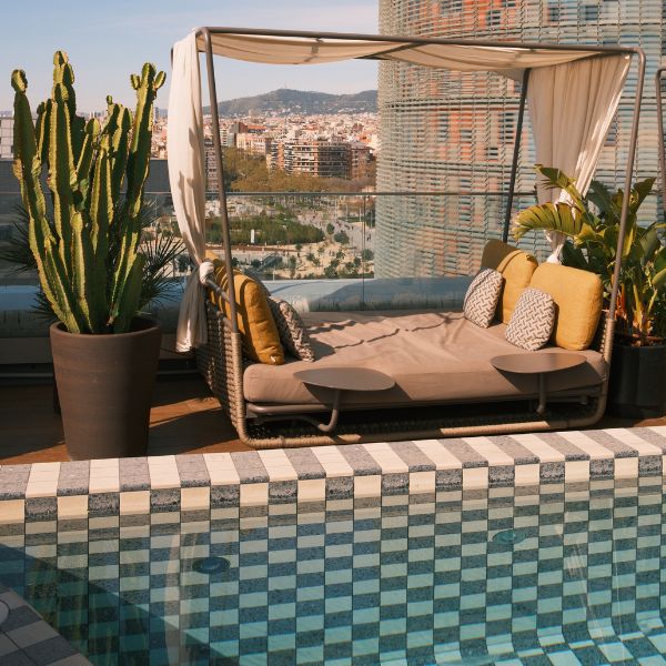 Pool with cabana