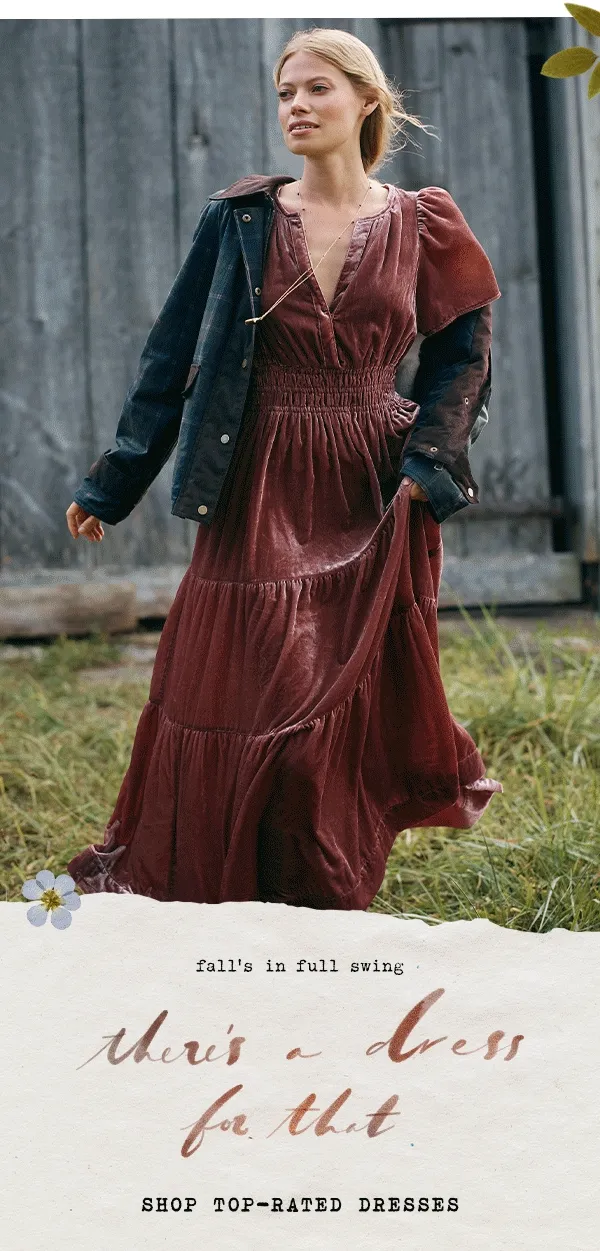 fall's in full swing, there's a dress for that, shop top-rated dresses