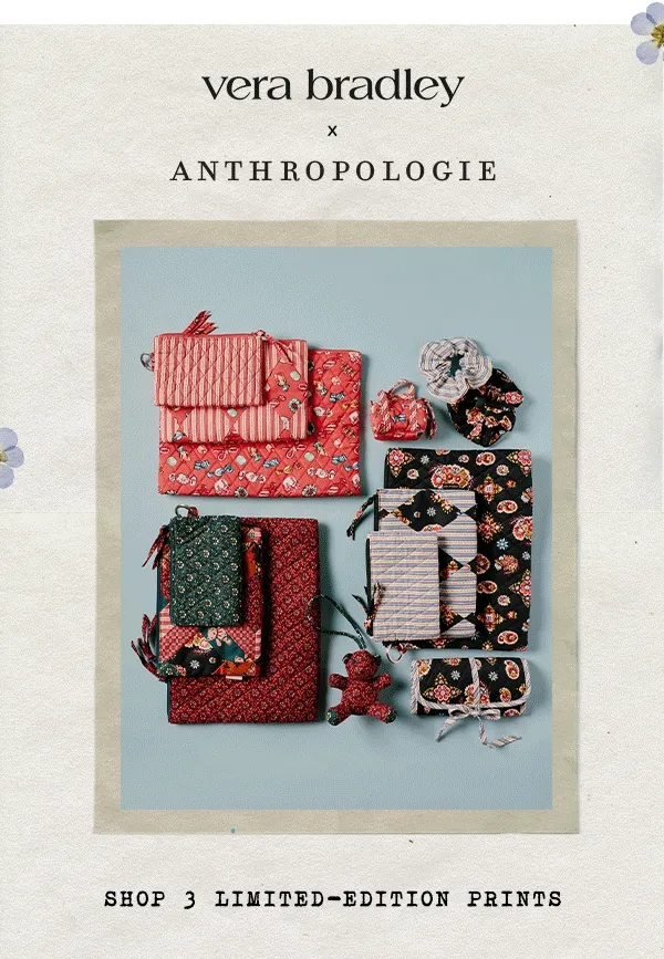 vera bradley x anthropologie, shop 3 limited edition prints