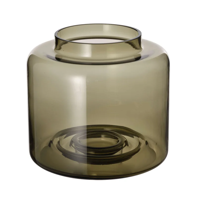 Green glass vase