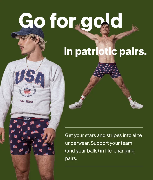 Go for gold in patriotic pairs.
