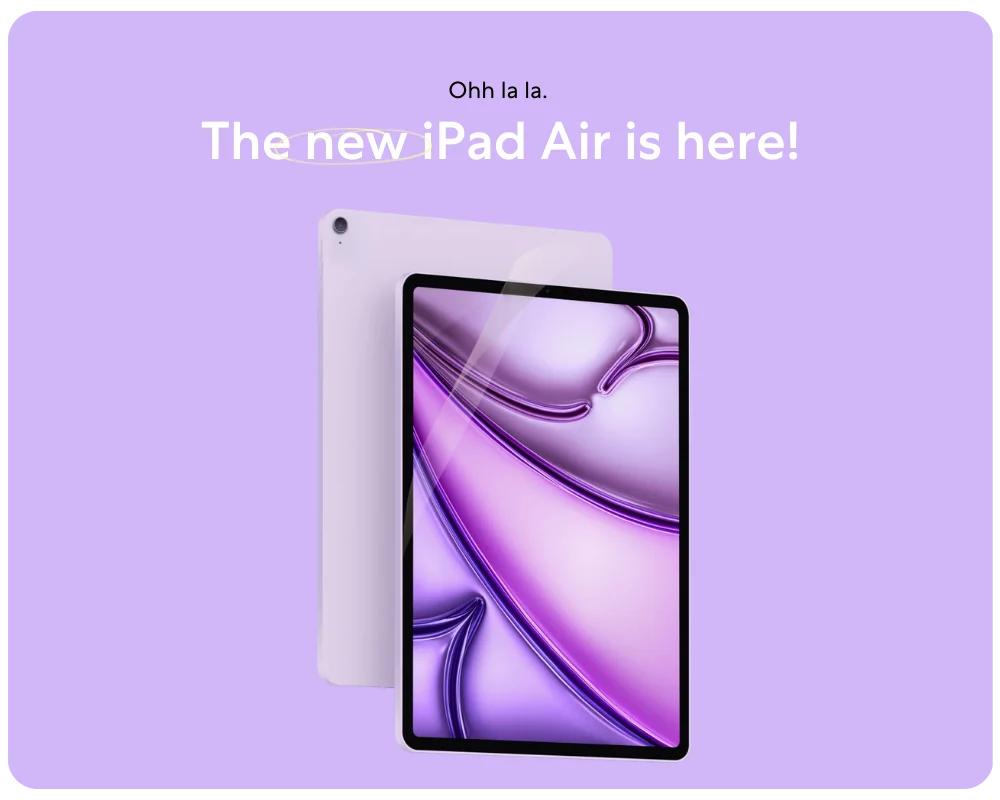 an image of the new iPad Air with the title "Ohh la la. The new iPad Air is here!"