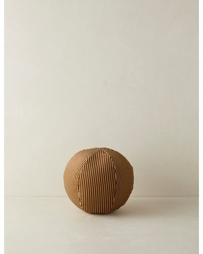 Striped Velvet Ball Pillow by Sarah Sherman Samuel - Copper and Sand
