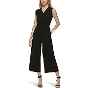 V-Neck Jumpsuit with Ruffle Trim