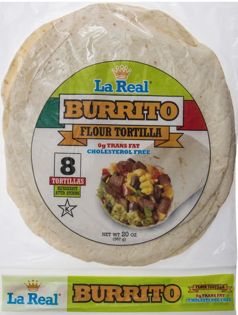 Image of La Real 10" Flour Tortilla Burrito Size (8 CT)