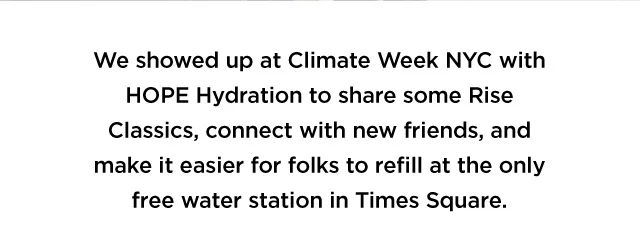 Climate Week NYC with HOPE Hydration