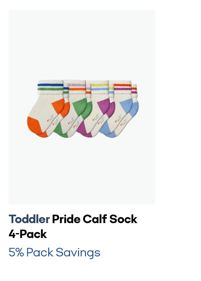 Toddler Pride Calf Sock 4-Pack 5% Pack Savings