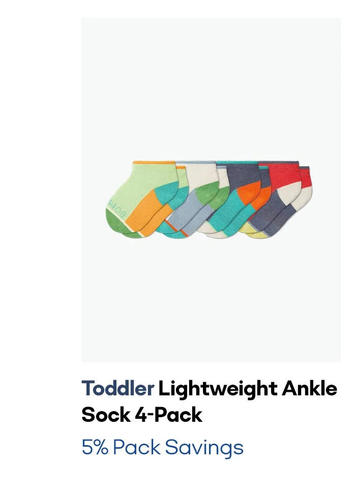 Toddler Lightweight Ankle Sock 4-Pack 5% Pack Savings