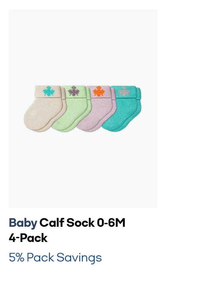 Baby Calf Sock 0-6M 4-Pack 5% Pack Savings