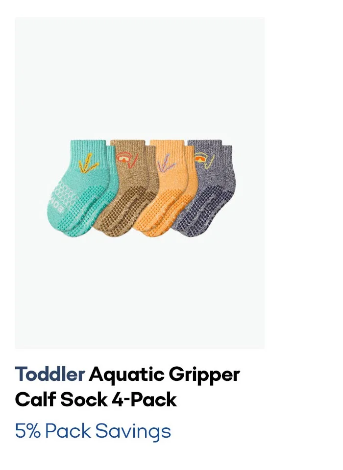 Toddler Aquatic Gripper Calf Sock 4-Pack 5% Pack Savings