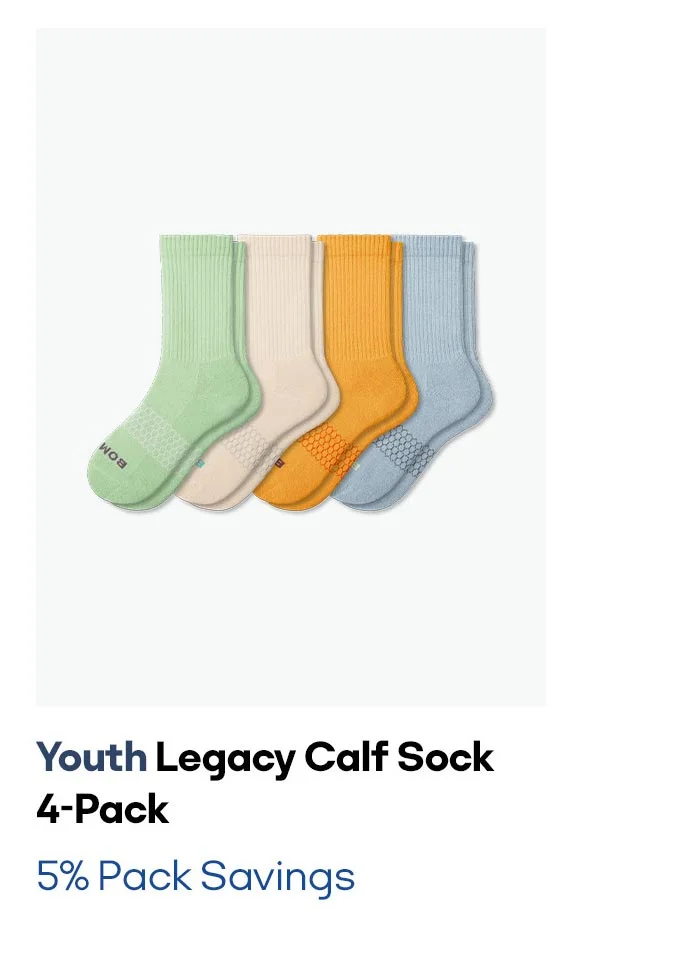Youth Legacy Calf Sock 4-Pack 5% Pack Savings