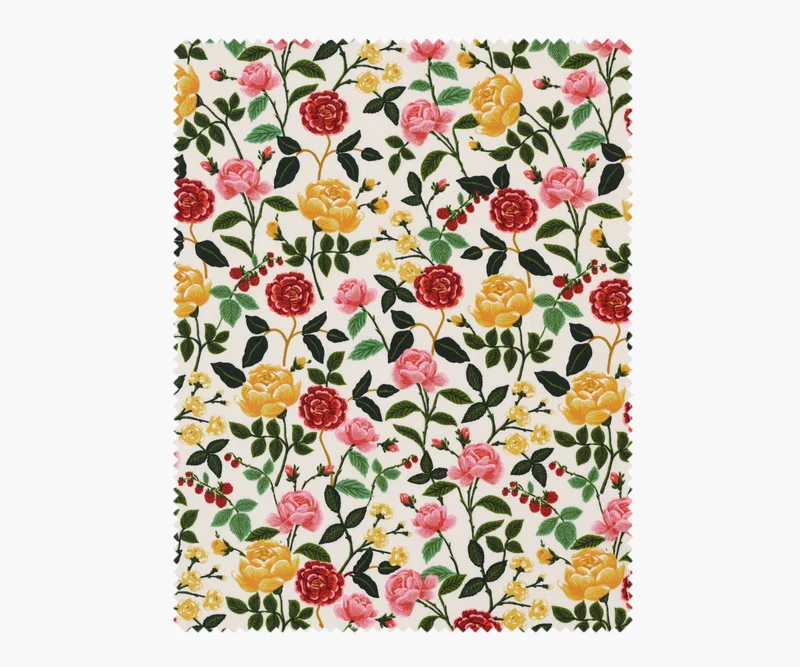 Image of Roses Cotton Fabric - Cream