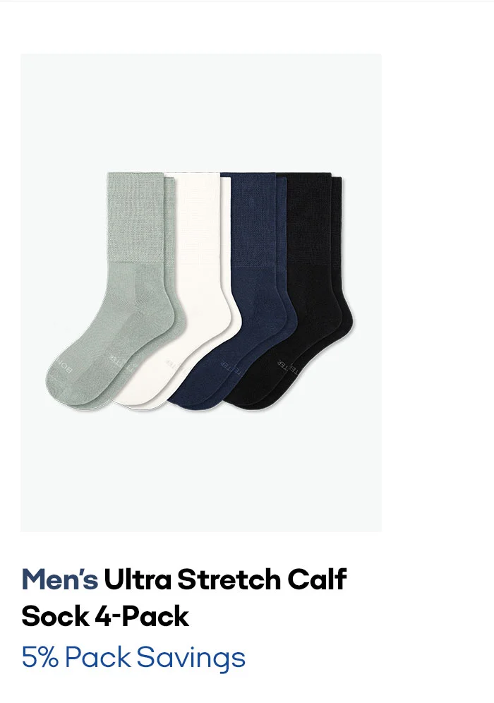 Men's Ultra Stretch Calf Sock 4-Pack 5% Pack Savings