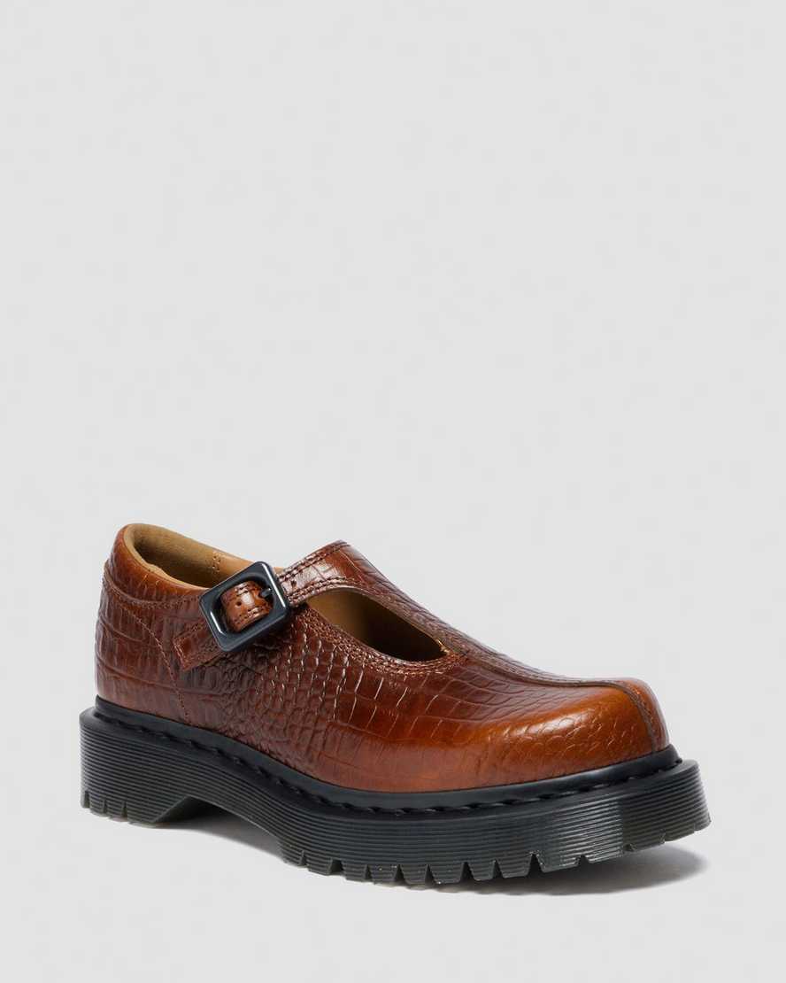 Image of Rejena Croc Emboss Mary Jane Shoes