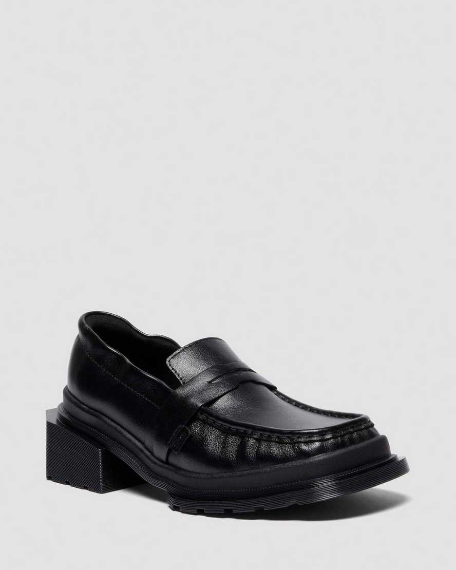 Image of Maybole Square Toe Ruched Leather Loafers
