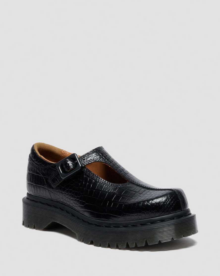 Image of Rejena Croc Emboss Mary Jane Shoes