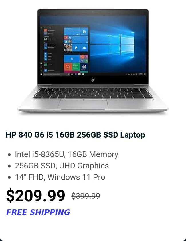 HP 840 G6 i5 16GB 256GB SSD Laptop