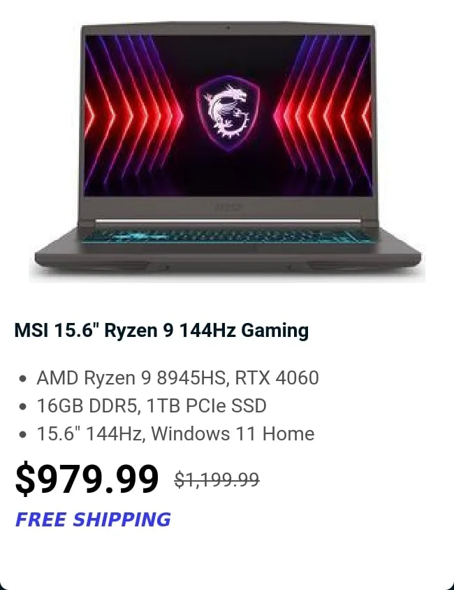 MSI 15.6