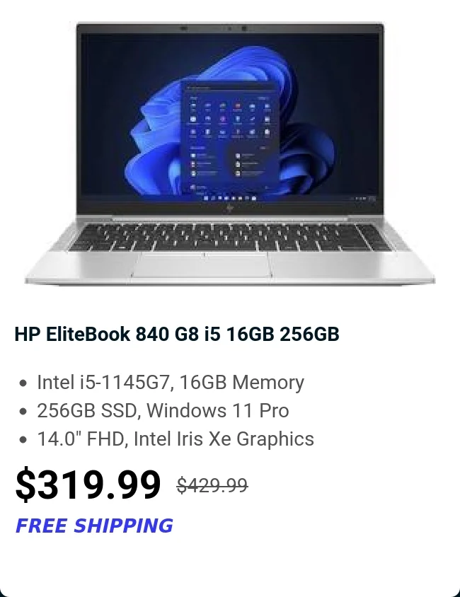 HP EliteBook 840 G8 i5 16GB 256GB
