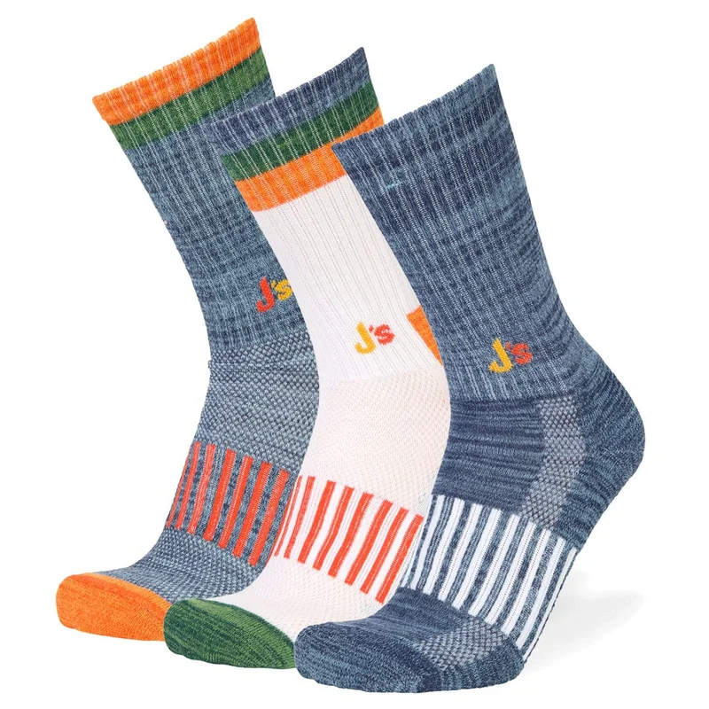Image of J's Athletic Crew 3 Pack - Blue/Assorted