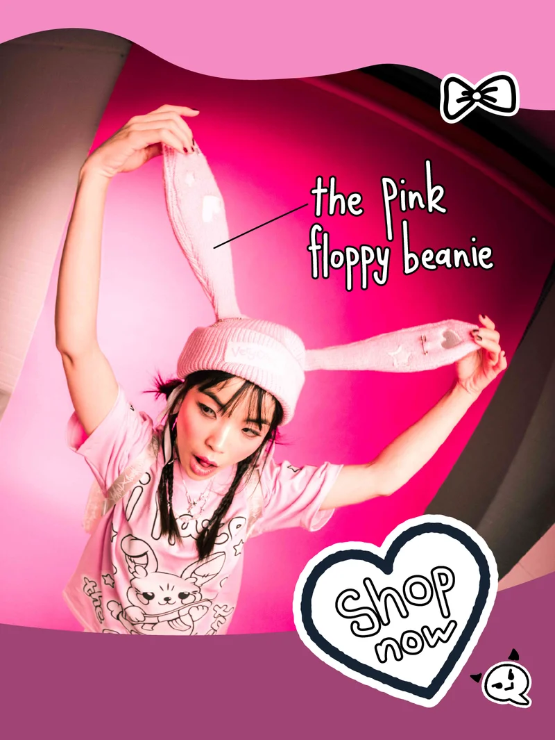 The Pink Floppy Beanie