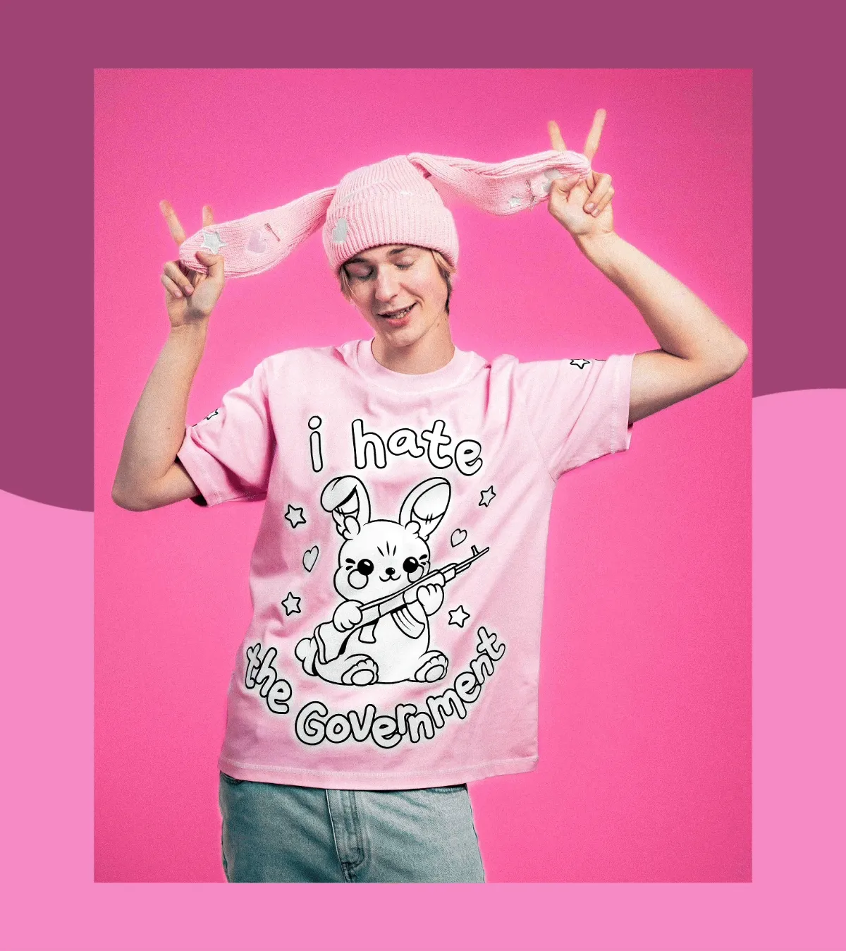 The Pink Floppy Beanie