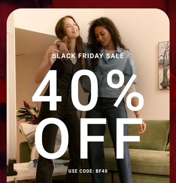 Black Friday Sale. 40% Off. Use code: discount code