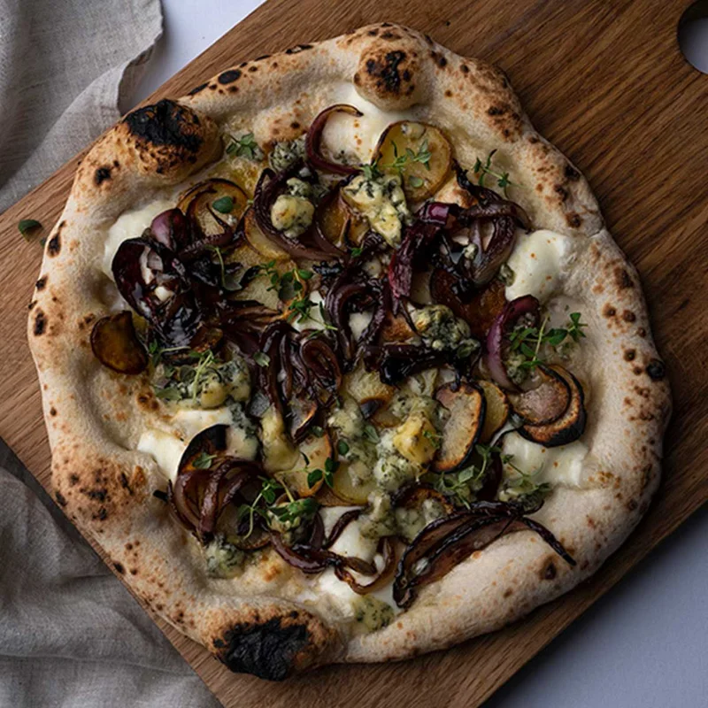 Potato, Blue Cheese & Balsamic Red Onion Pizza